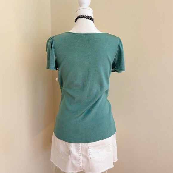 Vintage Y2K coquette preppy babydoll blue blouse lolita ruffle puff sleeve S - Picture 6 of 9